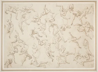 Blatt mit Figurenstudien